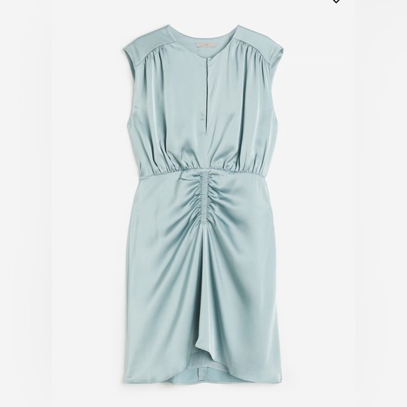 H&M DRAPED SATIN DRESS - Picture 4 of 7